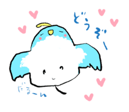 Unhappy blue bird. sticker #3858109