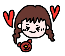 mame-chan and teddy bear sticker #3861399