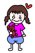 mame-chan and teddy bear sticker #3861400