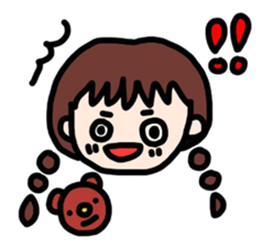 mame-chan and teddy bear sticker #3861402