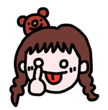 mame-chan and teddy bear sticker #3861403