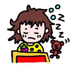 mame-chan and teddy bear sticker #3861404