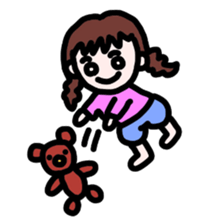 mame-chan and teddy bear sticker #3861405