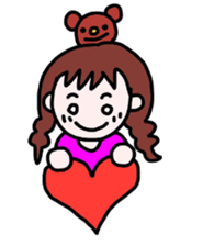 mame-chan and teddy bear sticker #3861406