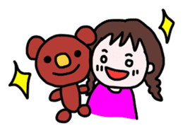 mame-chan and teddy bear sticker #3861408