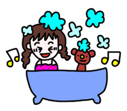 mame-chan and teddy bear sticker #3861410