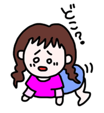 mame-chan and teddy bear sticker #3861412