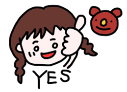 mame-chan and teddy bear sticker #3861413