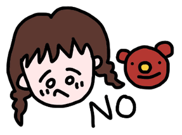 mame-chan and teddy bear sticker #3861414