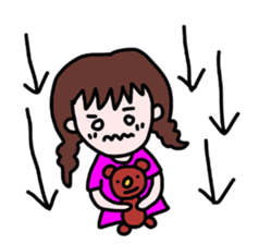 mame-chan and teddy bear sticker #3861415