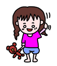 mame-chan and teddy bear sticker #3861416