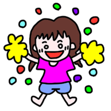 mame-chan and teddy bear sticker #3861417