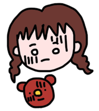 mame-chan and teddy bear sticker #3861418