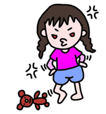 mame-chan and teddy bear sticker #3861419