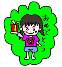 mame-chan and teddy bear sticker #3861424