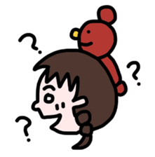 mame-chan and teddy bear sticker #3861425