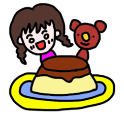 mame-chan and teddy bear sticker #3861426