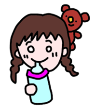 mame-chan and teddy bear sticker #3861431