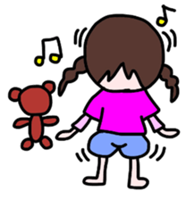 mame-chan and teddy bear sticker #3861432