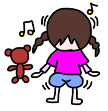 mame-chan and teddy bear sticker #3861432