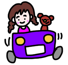 mame-chan and teddy bear sticker #3861437