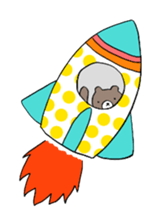 A bear goes to space sticker #3867531