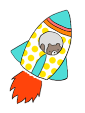 A bear goes to space sticker #3867531