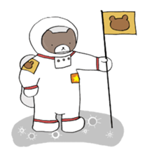 A bear goes to space sticker #3867533