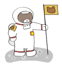 A bear goes to space sticker #3867533