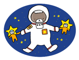 A bear goes to space sticker #3867534