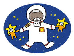 A bear goes to space sticker #3867534