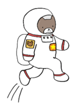 A bear goes to space sticker #3867541
