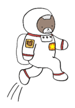 A bear goes to space sticker #3867541