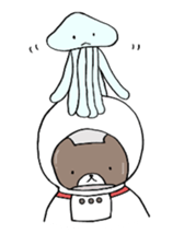 A bear goes to space sticker #3867543