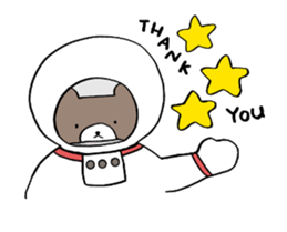 A bear goes to space sticker #3867562