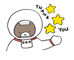 A bear goes to space sticker #3867562