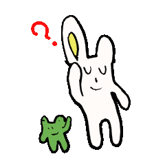 sleepy rabbit and frog