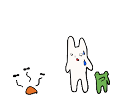 sleepy rabbit and frog sticker #3868930