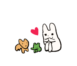 sleepy rabbit and frog sticker #3868931