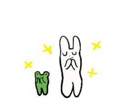 sleepy rabbit and frog sticker #3868934