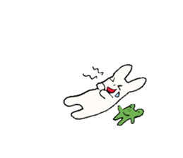 sleepy rabbit and frog sticker #3868935