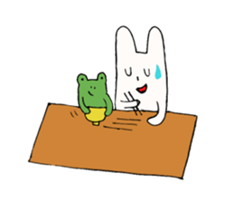 sleepy rabbit and frog sticker #3868936