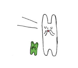 sleepy rabbit and frog sticker #3868937