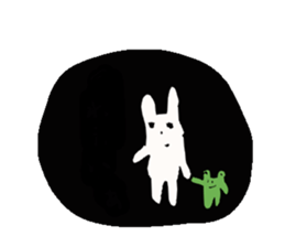 sleepy rabbit and frog sticker #3868939