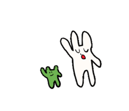 sleepy rabbit and frog sticker #3868940