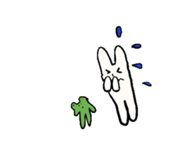 sleepy rabbit and frog sticker #3868941