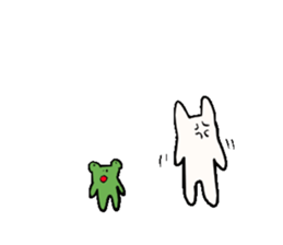 sleepy rabbit and frog sticker #3868943