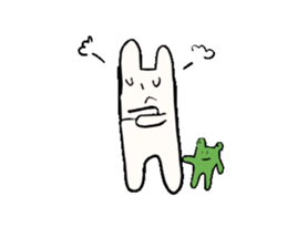 sleepy rabbit and frog sticker #3868944