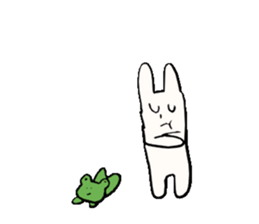 sleepy rabbit and frog sticker #3868946