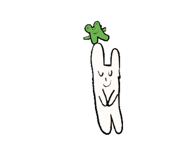 sleepy rabbit and frog sticker #3868947